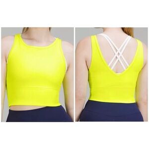Lululemon Power Pivot Ribbed Tank Top- Highlight Yellow/ Size 2